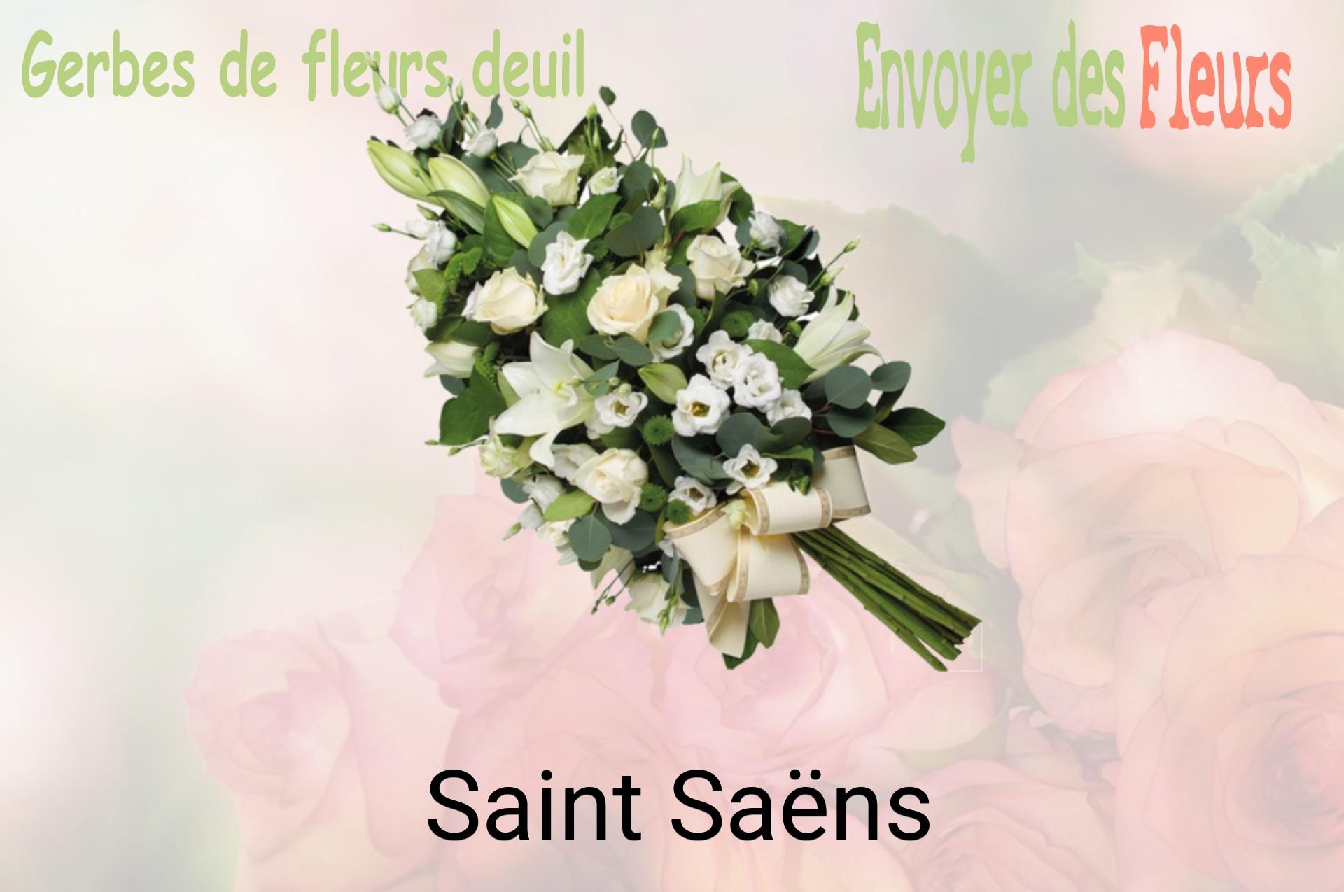 Gerbe de fleurs de deuil livrée à Saint-Saëns